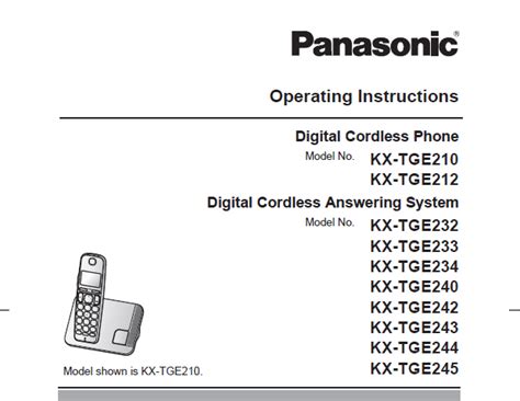 Panasonic Model Kx Tgea20 Instruction Manual