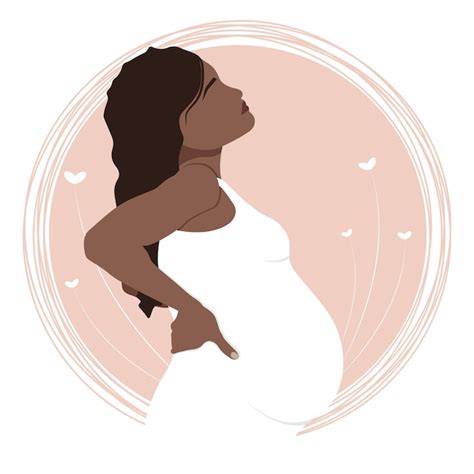 Silhouette Mère Et Enfant D une Femme Enceinte Avec Un Enfant Dans Son