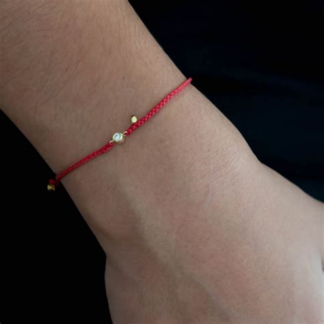 Braided Diamond Friendship Bracelet Red String Vivien Frank Designs