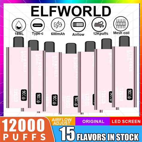 Original Elfworld 12000 Puffs Disposable Vape 18ml Pod With Battery And