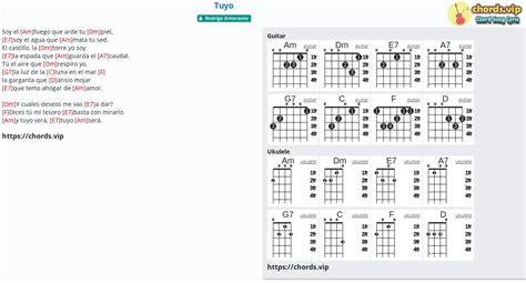 Chord: Tuyo - tab, song lyric, sheet, guitar, ukulele | chords.vip