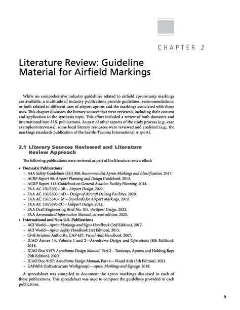 Chapter Literature Review Guideline Material For Airfield Markings