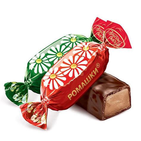 Шоколадные Конфеты Ромашка, Красный Октябрь, 0.22 кг/ 0.5 паунда | $5. ...
