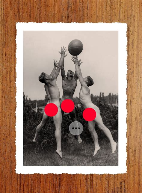 Male Nude Vintage Photo Of Three Naturist Naked Men Playing Etsy Canada