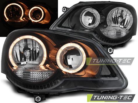 Upgrade Design Angel Eyes Scheinwerfer F R Vw Polo N Schwarz