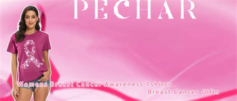 Pechar Breast Cancer Awareness Shirt For Women Heart Pink Ribbon