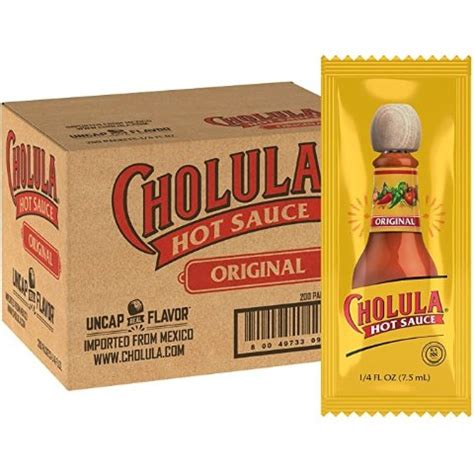Cholula Original Hot Sauce Packets 200 Count One 200 Count Individual Hot Sauce Packets With