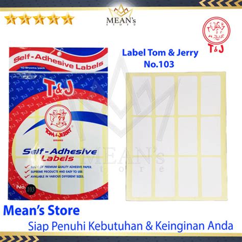 Jual Label Sticker Tom Jerry No 99 100 101 104 105 106 107 108 No