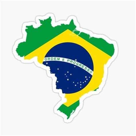 Pegatina For Sale Con La Obra Mapa De La Bandera De Brasil De