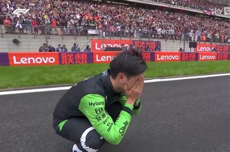 Zhou Guanyu Breaks Down In Tears As Fans Cheer Historic F Moment At