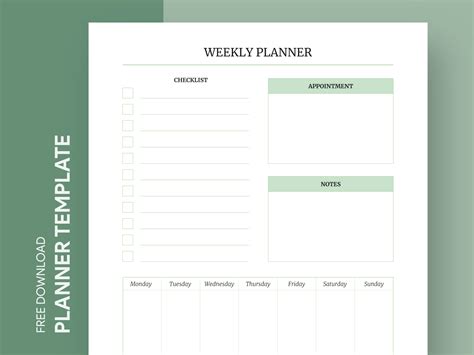 Weekly Planner Free Google Docs Template by Gdoc on Dribbble