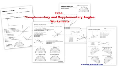 Free Complementary and Supplementary Angles Worksheets ... - Worksheets ...