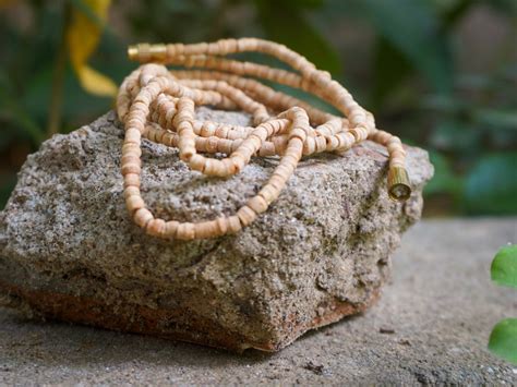 Natural Double Round Handmade Tulsi Prayer Necklace Tulsi Beads