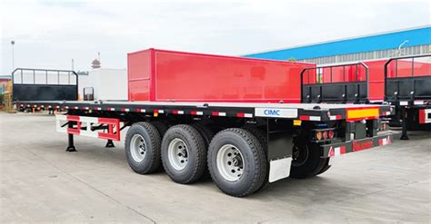 Cimc 3 Axles 40ft Flatbed Semi Trailer With Front Wall For Sale In