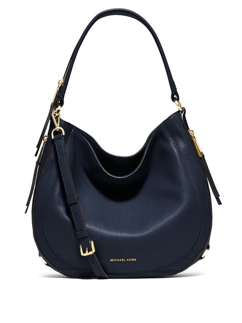 Lyst Michael Michael Kors Julia Medium Leather Hobo Bag In Blue