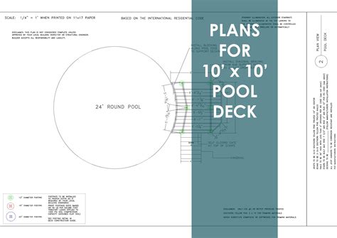 Plans For Above Ground Pool Deck 10x10 24 Round Pool 52 High Etsy