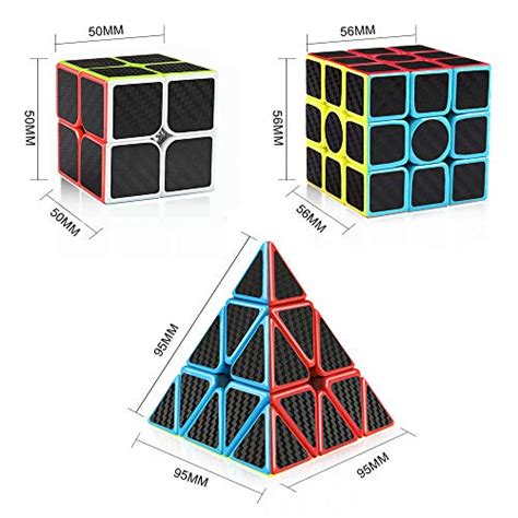 D FantiX Speed Cube Carbon Fiber 2x2 3x3 Pyramid Speed Cube Bundle