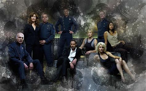 Tv Show Battlestar Galactica 2003 Battlestar Galactica Number Six William Adama Kara Thrace