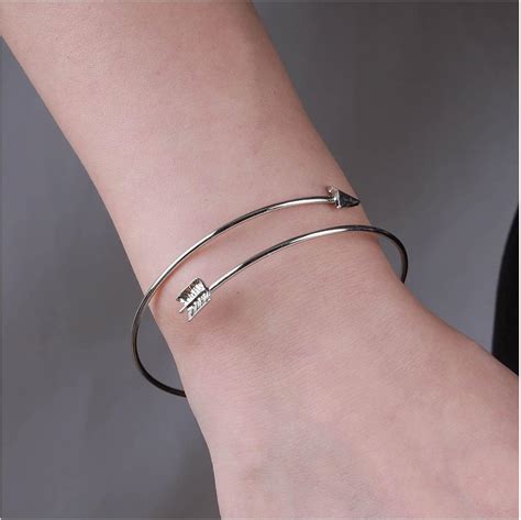 Amazon Yheakne Vintage Arrow Bangle Bracelet Silver Sidesway Arrow