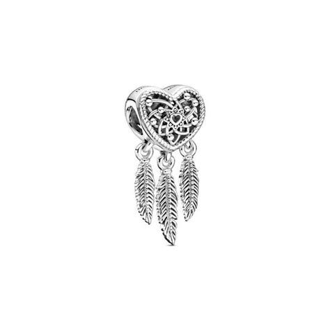 Openwork Heart And Three Feathers Dreamcatcher Charm Pandora