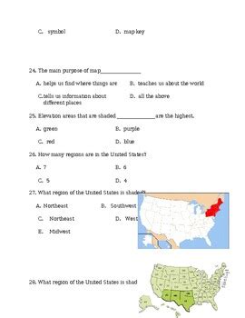 Map Skills Test by Gretchen Gogreve | TPT