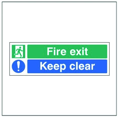 Standard Rigid Adhesive Signs Fire Exit Keep Clear Signs Display Shop