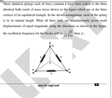 Ive Three Identical Springs Each Of Force Constant K Have Been Joined