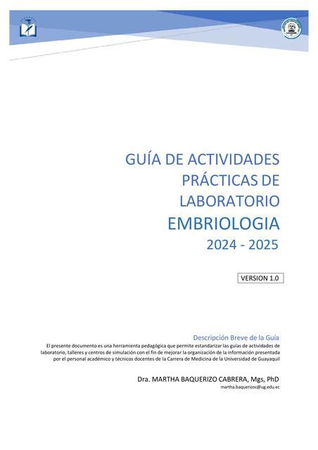 GUÍA PRÁCTICA DE EMBRIOLOGÍA ACTUALIZADA 1 Llyle uDocz