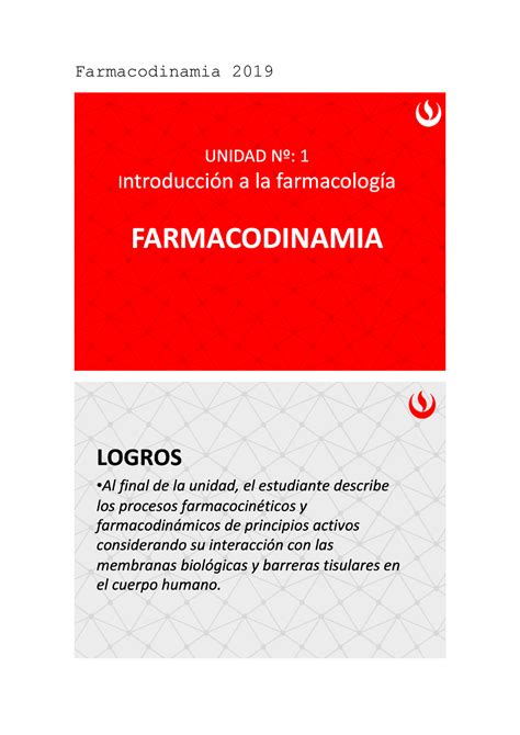 Farmacodinamia 2019 Apuntes Farmacología Farmacodinamia Studocu