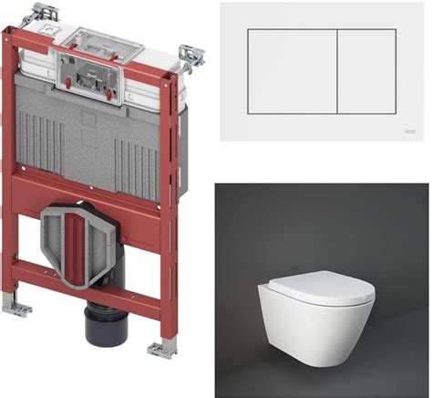 Zestaw podtynkowy Rak Resort Rimless Tece 82 Cm + Now Biały (GSRESNOR ...