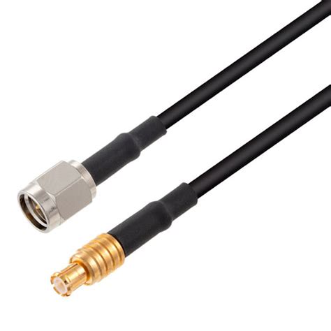 Low Loss SMA Male To MCX Plug Cable LMR 100 Coax In 24 Inch