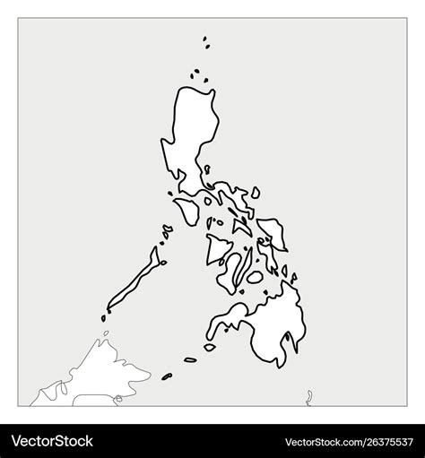 Map Philippines Black Thick Outline Highlighted Vector Image | Sexiz Pix