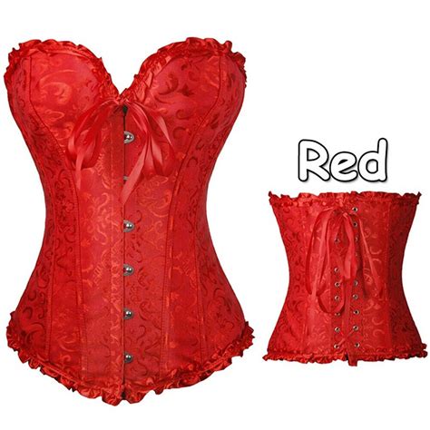 Women Lace Up Boned Bustier Corset Overbust Burlesque Waist Cincher Lingerie Top Ebay