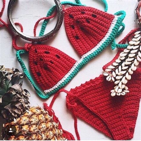 SALE Watermelon Crochet Boho Bikini SET Ixy Bottoms