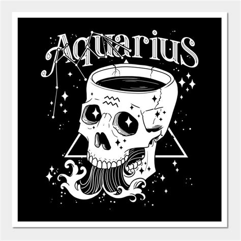 Aquarius Chaotic Divination Witch Shirt Skull Constellation By