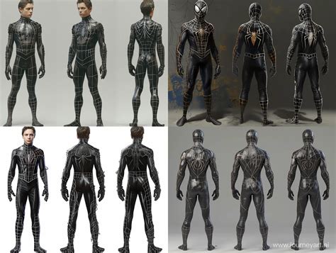 Tobey Maguire Black Spiderman Symbiote Costume Concept Art Midjourney