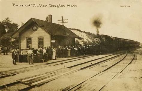 Postcard Railroad Station Douglas Massachusetts Railroad History