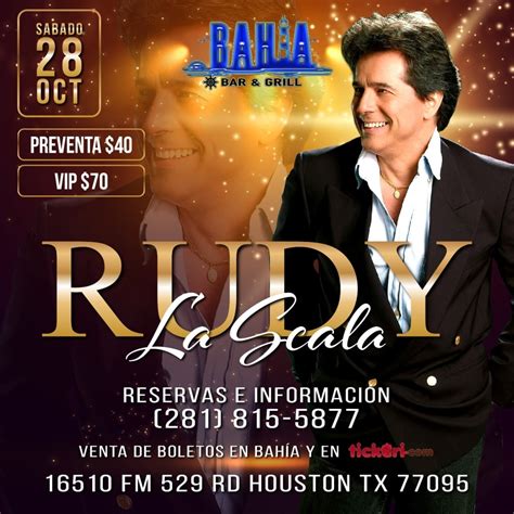 RUDY LA SCALA EN CONCIERTO ! Tickets Boletos at Bahía bar & grill | Houston, Texas - 2023-10-28 ...