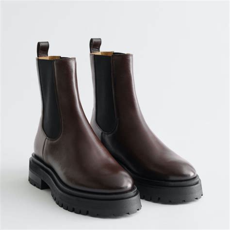 Chunky Brown Leather Chelsea Boots A Little Bird