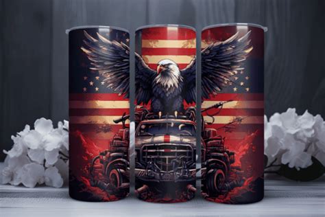 Patriotic Eagle Th July Tumbler Design Graphic By Sagorarts Creative