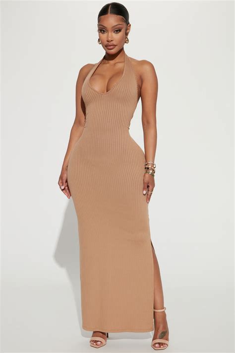 Hallie Maxi Dress Camel Fashion Nova Dresses Fashion Nova