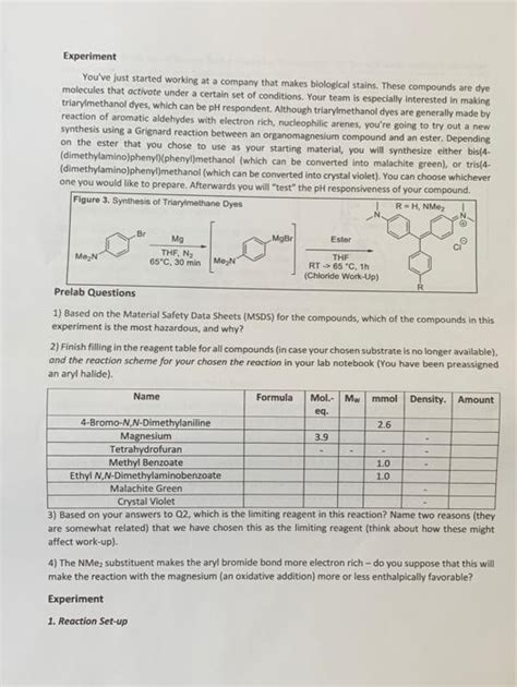 Solved 2 Finish Filling In The Reagent Table For All Chegg