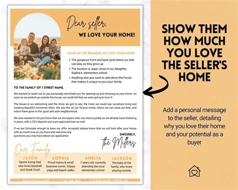 Editable Home Offer Letter Template Letter To Seller Buyer Etsy Uk