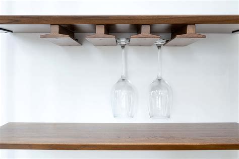 Wine Glass Rack Undermount Teak Wood Natural Finish By From The Source