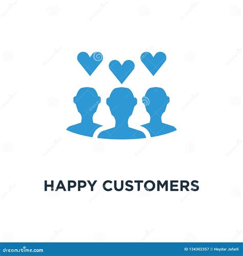 Happy Customers Icon. Client Satisfaction on White Concept Symbo Stock