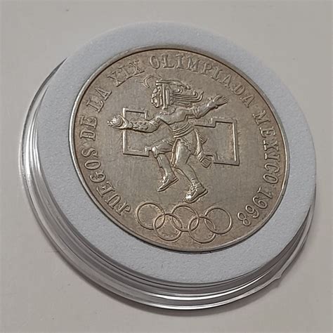 Pesos Juegos De La Xix Olimpiada Silver Coin