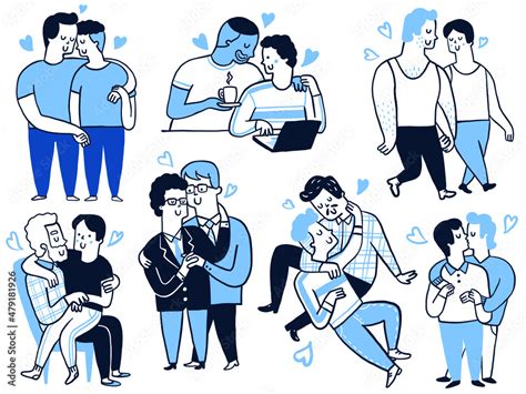 Ute Doodle Character Design Of Homosexual Gay Couple Lovers In Love