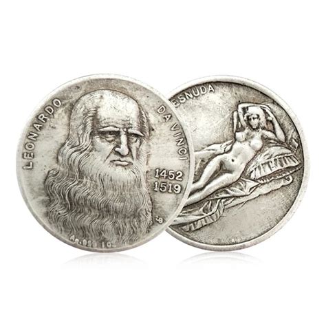 DA VINCI SILVER Coin Antique Nude Lady Vintage Italy Renaissance Mystery Genuis PicClick UK