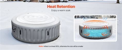 Inflatable Hot Tub Cover 5 4ft Round Lid Weatherproof And Waterproof White VEVOR US