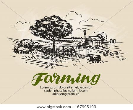 Farm Sketch. Vector & Photo (Free Trial) | Bigstock